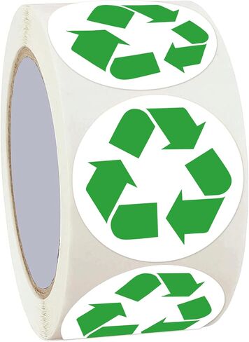500 Pcs 1.5 Inch Recycle Stickers for Trash Can Trash Sorting Stickers | Recycle Decals for Recycle Bins Recycle Sign Decals for Trash Can Indoor & Outdoor in Kuwait