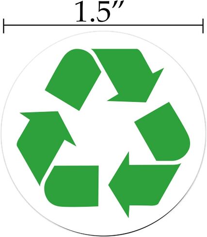 500 Pcs 1.5 Inch Recycle Stickers for Trash Can Trash Sorting Stickers | Recycle Decals for Recycle Bins Recycle Sign Decals for Trash Can Indoor & Outdoor in Kuwait