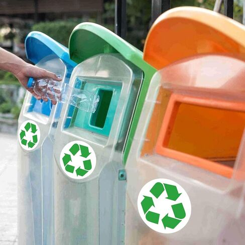 500 Pcs 1.5 Inch Recycle Stickers for Trash Can Trash Sorting Stickers | Recycle Decals for Recycle Bins Recycle Sign Decals for Trash Can Indoor & Outdoor in Kuwait