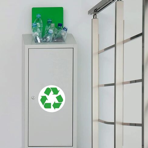 500 Pcs 1.5 Inch Recycle Stickers for Trash Can Trash Sorting Stickers | Recycle Decals for Recycle Bins Recycle Sign Decals for Trash Can Indoor & Outdoor in Kuwait