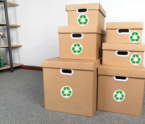 500 Pcs 1.5 Inch Recycle Stickers for Trash Can Trash Sorting Stickers | Recycle Decals for Recycle Bins Recycle Sign Decals for Trash Can Indoor & Outdoor in Kuwait