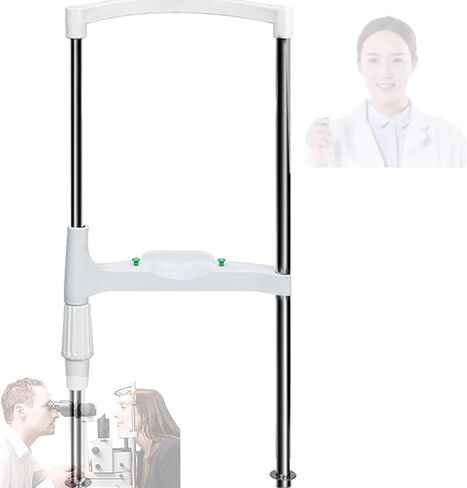 Adjustable Chin Rest and Forehead Support, Aluminum Alloy and Stainless Steel, for Ophthalmic Slit Lamp Exams, 570mm Height in Kuwait