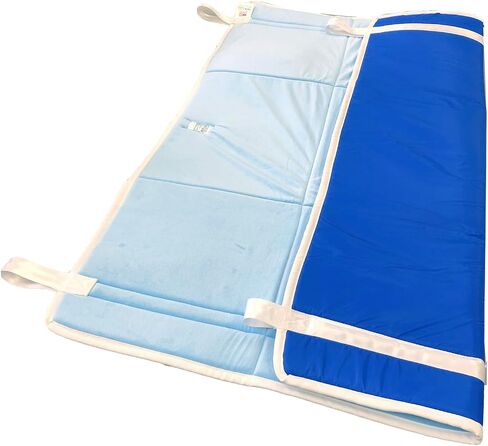 Skil-Care TLC Positioning Pad with Hook & Loop, 40x36 Inch Bed and Chair Positioning Pad with Reinforced Handles, Lifting Turning Patient Sheet for Elderly, Blue, 555018 in Kuwait