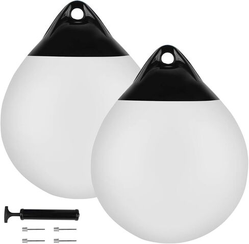 Mooring Buoys 10/12/15 Inch, Inflatable Boat Buoy Balls with Pumps, Marine-Grade Vinyl Anchor Buoy Ball, Round Boat Fenders for 10'-40' Boats, Multiple Color Options (1/2/4 Pack) in Kuwait