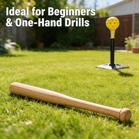 17-Inch Mini Wood Baseball Bat - Premium Hardwood One Hand Training Bat, Compact Personal Home Utility Tool for Home and Car Emergency Truck Tire Thumper, Handheld Practice Bat for Beginner & Adults in Kuwait