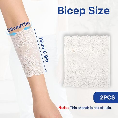 2PCS PICC Line Cover Sleeve, PICC Line Arm Cover, Tube Protective Lace Arm Sleeves, Suitable for Intravenous Infusion and Plaster Cast Protection in Kuwait