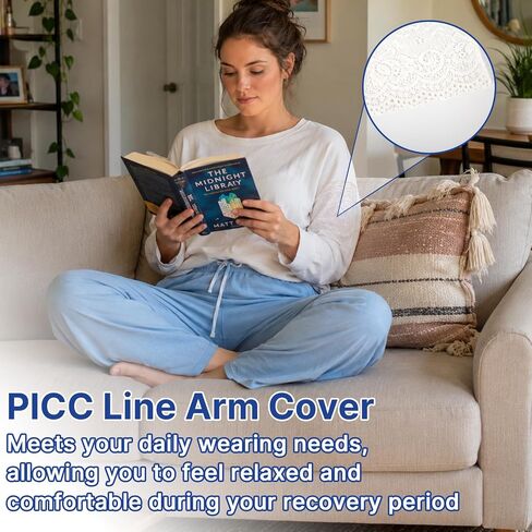 2PCS PICC Line Cover Sleeve, PICC Line Arm Cover, Tube Protective Lace Arm Sleeves, Suitable for Intravenous Infusion and Plaster Cast Protection in Kuwait