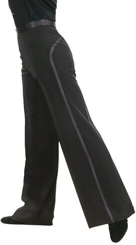 JS CHOW Black Boys Men's Black Latin Ballroom Salsa Competition Practice Dance Pants in Kuwait