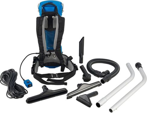 Global Industrial Commercial Ergonomic HEPA Backpack Vacuum with 8-Piece Tool Kit, 2-1/2 Gallon Capacity, 105 CFM, 1080W, 120V, 50'L Power Cord, 70 dB in Kuwait