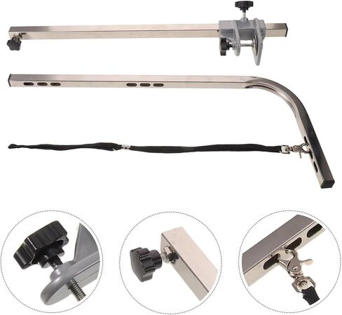 OUNONA Adjustable Pet Grooming Table Arm with Heavy Duty Clamp, Stainless Steel Bracket for Enhanced Stability and Height Adjustment Flexibility, Suitable for Home Grooming Stations in Kuwait