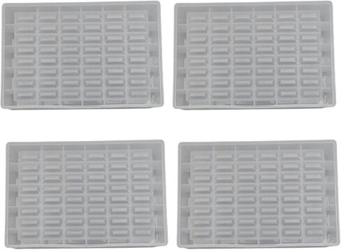 10 Pcs Deep Well Plate 48 Wells 2ml, Transparent Polypropylene Deep Well Plate with Alphanumeric Coding, 41mm Height for HTS Sample Storage and Automated Pipetting in Kuwait