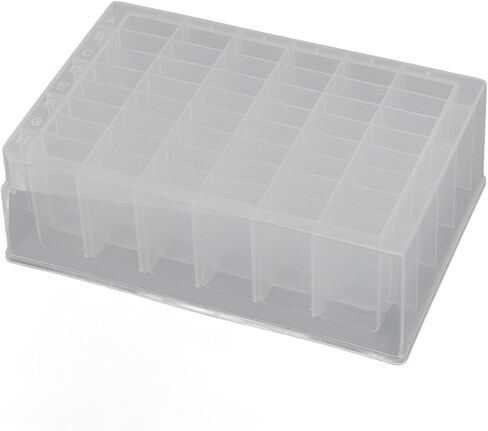 10 Pcs Deep Well Plate 48 Wells 2ml, Transparent Polypropylene Deep Well Plate with Alphanumeric Coding, 41mm Height for HTS Sample Storage and Automated Pipetting in Kuwait