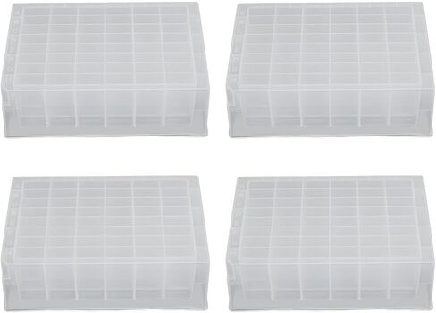10 Pcs Deep Well Plate 48 Wells 2ml, Transparent Polypropylene Deep Well Plate with Alphanumeric Coding, 41mm Height for HTS Sample Storage and Automated Pipetting in Kuwait