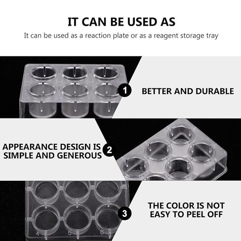 VALICLUD 8pcs 6-Hole Plastic Reaction Plates Set for Chemical Experiments, Laboratory Teaching Well Plates, Multifunctional Experiment Boards for Science Lab Use in Kuwait