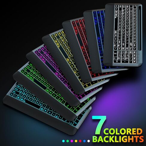JoyAccess Wireless Keyboard و Mouse Combo Backboate - لوحة مفاتيح هادئة مضغوطة مع الماوس RGB ، قابلة لإعادة الشحن ، الماوس لوحة مفاتيح اللاسلكي المحمولة ل MAC ، Windows ، الكمبيوتر المحمول (Space Gray) in Kuwait