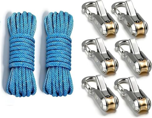 WALFRONT Paracord Tensioner Rope Tensioner Retractable Buckle Rope Tie Down Quick Adjustment Tightener with Brass Roller and Stainless Steel for Camping Canopy in Kuwait