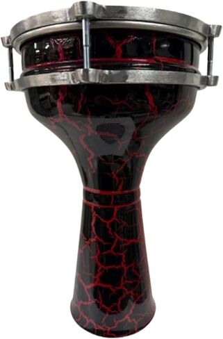 Vatan Darbuka Drum #5 Size Crackle Painted Black and Red Patterned Professional Percussion in Saudi Arabia