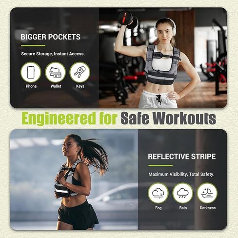 Adjustable Weighted Vest for Women, 6-12lb U-Shaped Weight Vest with 6 Iron Sand Bags, Rucking Vest with Extended Shoulder Pads & Plus Pockets for Running, Walking and Strength Training in Kuwait