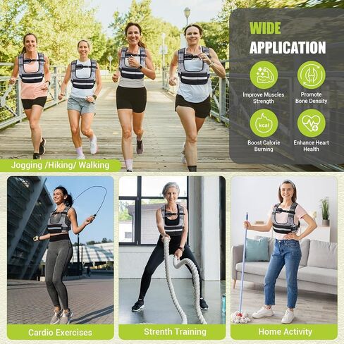 Adjustable Weighted Vest for Women, 6-12lb U-Shaped Weight Vest with 6 Iron Sand Bags, Rucking Vest with Extended Shoulder Pads & Plus Pockets for Running, Walking and Strength Training in Kuwait