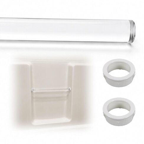 Acrylic Shower Bar Replacement - 24 Inch Clear Rod with 2 Grab Handle Bushings, Plastic Dowels for One-Piece Bath Module Repair and DIY Projects-Clear-1 Rod in Kuwait