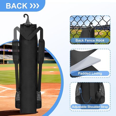 DSLEAF Baseball Bat Bag Holds up to 6 Bats, Large Capacity Softball Bat Bag with Back Fence Hook and Adjuastbale Shoulder Straps for Men and Women in Kuwait