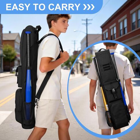 DSLEAF Baseball Bat Bag Holds up to 6 Bats, Large Capacity Softball Bat Bag with Back Fence Hook and Adjuastbale Shoulder Straps for Men and Women in Kuwait