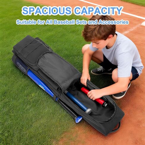 DSLEAF Baseball Bat Bag Holds up to 6 Bats, Large Capacity Softball Bat Bag with Back Fence Hook and Adjuastbale Shoulder Straps for Men and Women in Kuwait