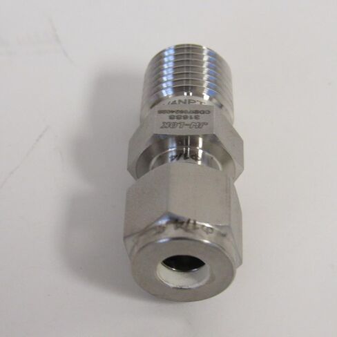 316 Stainless Steel Compression Fitting, 1/4" Tube x 1/4" NPT Male Connector, Twin Ferrule Leak-Resistant Tube Adapter for High-Pressure Applications, ASME B1.20.1 Compliant in Kuwait