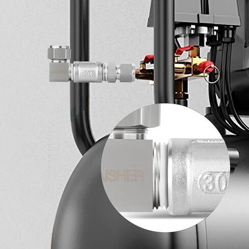 TAISHER 2PCS 304 Stainless Steel Square 90 Degree Compression Tube Pipe Fitting Connector, 1/2" Tube OD x 1/2" NPT Male Adapter in Kuwait