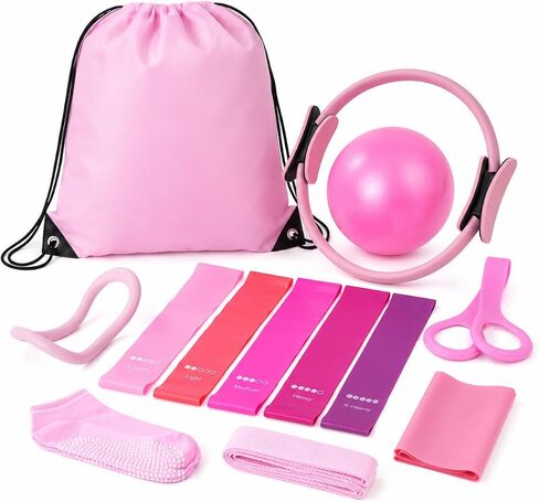 Pilates Kit - Pilate Resistance Training Kit - Lightweight Pilates Equipment for Home Workouts - Stretching Core Exercise Balance Fitness and Full Body Workout Routines in Kuwait