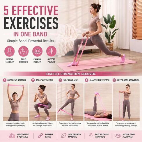 Pilates Kit - Pilate Resistance Training Kit - Lightweight Pilates Equipment for Home Workouts - Stretching Core Exercise Balance Fitness and Full Body Workout Routines in Kuwait