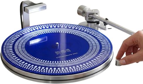 Acrylic Turntable Stroboscope Mat, 12" Speed Calibration Disc with Alignment Protractor, Dual Sided, 33/45/78 RPM, for Record Player (Blue) in Kuwait