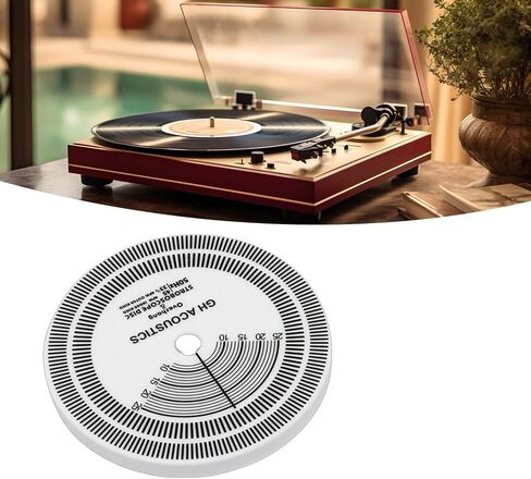 Yoidesu HiFi القرص الدوار ستروب حصيرة، PVC ستروبوسكوب للكشف عن سرعة الدوران، أدلة المحاذاة لمعايرة مشغل التسجيل، أداة معايرة RPM القرص الدوار in Kuwait