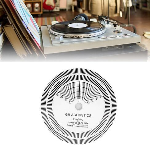 Yoidesu HiFi القرص الدوار ستروب حصيرة، PVC ستروبوسكوب للكشف عن سرعة الدوران، أدلة المحاذاة لمعايرة مشغل التسجيل، أداة معايرة RPM القرص الدوار in Kuwait