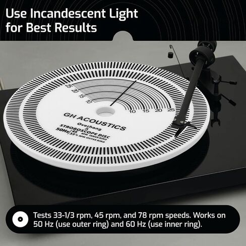 Yoidesu HiFi القرص الدوار ستروب حصيرة، PVC ستروبوسكوب للكشف عن سرعة الدوران، أدلة المحاذاة لمعايرة مشغل التسجيل، أداة معايرة RPM القرص الدوار in Kuwait
