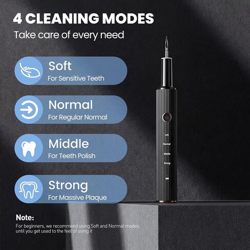 Ultrasonic Tooth Scaler Plaque Remover for Teeth - Tartar Remover for Teeth, Teeth Cleaning Kit, with LED Light & 4 Adjustable Modes. in Kuwait
