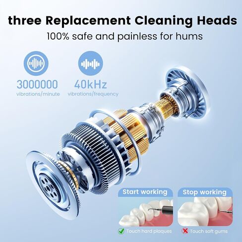 Ultrasonic Tooth Scaler Plaque Remover for Teeth - Tartar Remover for Teeth, Teeth Cleaning Kit, with LED Light & 4 Adjustable Modes. in Kuwait