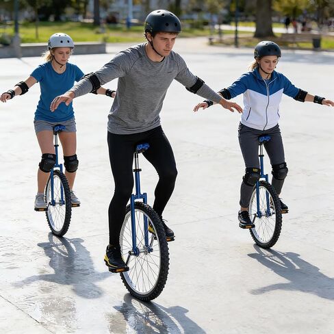 WinSpin 24" Inch Wheel Unicycle Circus Bike Leakproof Butyl Tire Wheel Cycling Outdoor Sports Fitness Exercise Health Blue in Kuwait