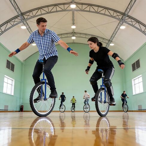 WinSpin 24" Inch Wheel Unicycle Circus Bike Leakproof Butyl Tire Wheel Cycling Outdoor Sports Fitness Exercise Health Blue in Kuwait
