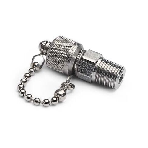 Ralston XTFT2MS0 1/4" male NPT x male Quick-test XT Fitting, with cap and chain, S.S. in Kuwait