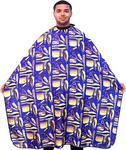 Money Barber Cape Professional Barber Cape For Men Waterproof Salon Cape Barber Cape for Men Adjustable Snap Closure Large Hair Cutting Cape 65" x 55" (Red) in Kuwait