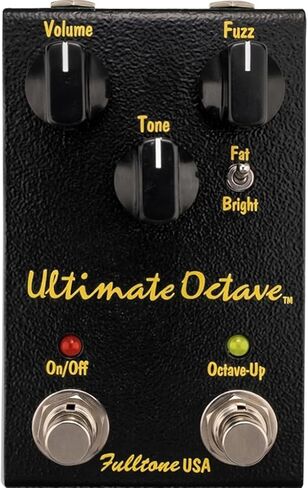 دواسة جيتار Fulltone Ultimate Octave Fuzz مع Octave Up، مفتاح سمين/مشرق، ترانزستور BC108، تجاوز حقيقي، مصنوع يدويًا في الولايات المتحدة الأمريكية، أسود in Kuwait
