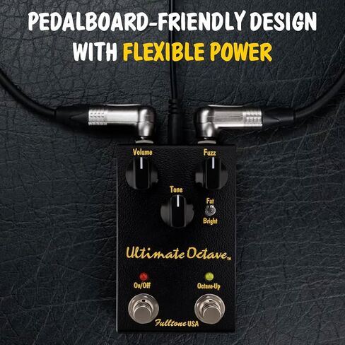 دواسة جيتار Fulltone Ultimate Octave Fuzz مع Octave Up، مفتاح سمين/مشرق، ترانزستور BC108، تجاوز حقيقي، مصنوع يدويًا في الولايات المتحدة الأمريكية، أسود in Kuwait