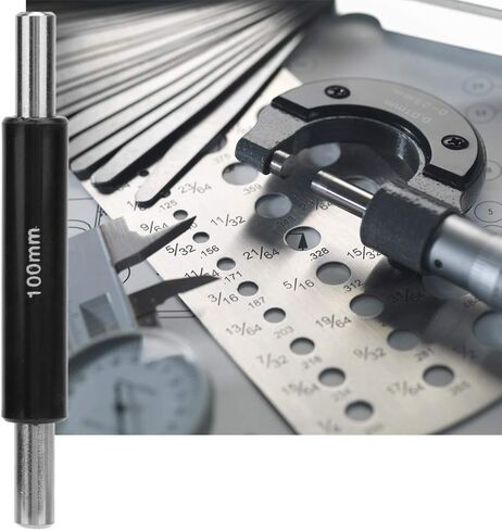 Oumefar Stainless Steel Calibration Block Rod Bar Professional Standard Caliper Outside Micrometer Calibration Rod for Calibrating Micrometers (100mm) in Saudi Arabia