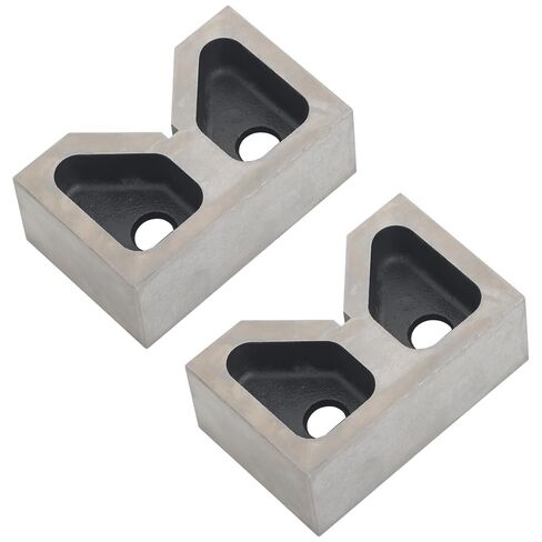 kimllier Matched Pair 5" Cast Iron V-Blocks Accuracy Ground for Machining and Inspection 5" x 3-1/8" x 2" - 90° V-Groove, Hardened in Saudi Arabia