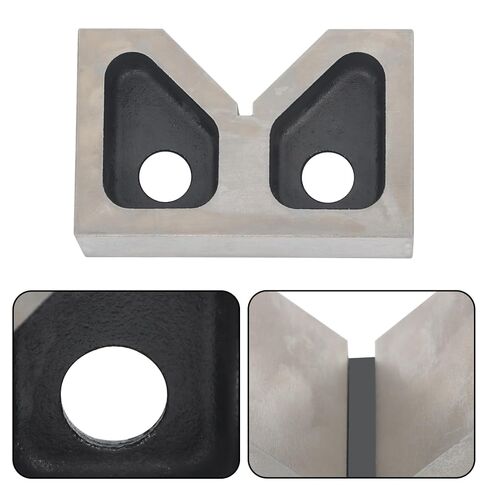 kimllier Matched Pair 5" Cast Iron V-Blocks Accuracy Ground for Machining and Inspection 5" x 3-1/8" x 2" - 90° V-Groove, Hardened in Saudi Arabia
