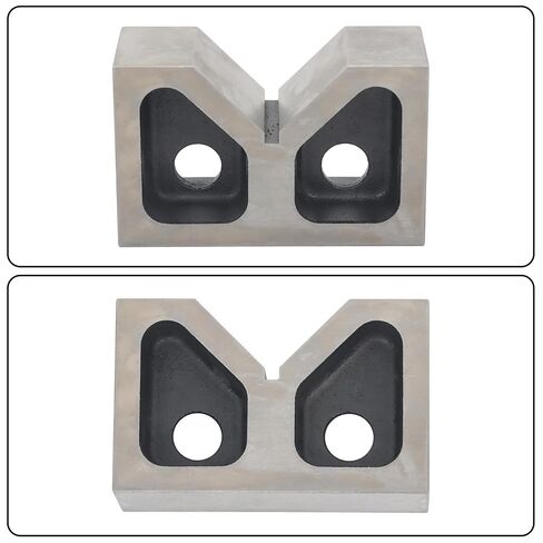 kimllier Matched Pair 5" Cast Iron V-Blocks Accuracy Ground for Machining and Inspection 5" x 3-1/8" x 2" - 90° V-Groove, Hardened in Saudi Arabia