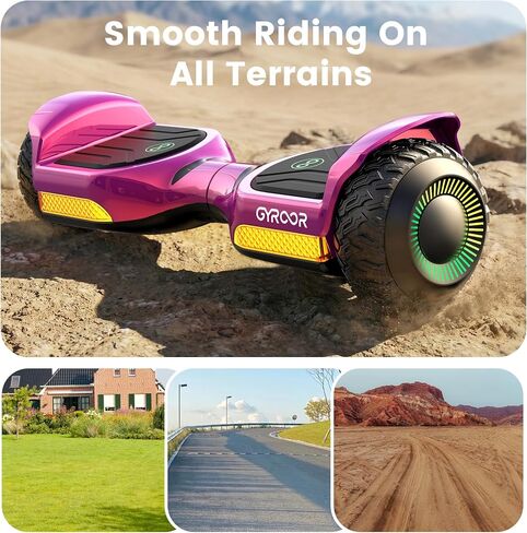 Gyroor Self Balancing Scooter New G13 All Terrain Balancing Scooter with LED Lights, Self Balancing Off Road with Bluetooth for Kids ages 6-12 and Adults – Metallic Rose Pink in Kuwait