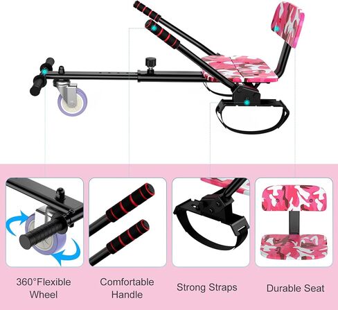 Scooter with Kart Seat Attachment Accessory for Kids with Adjustable Frame Length in Kuwait