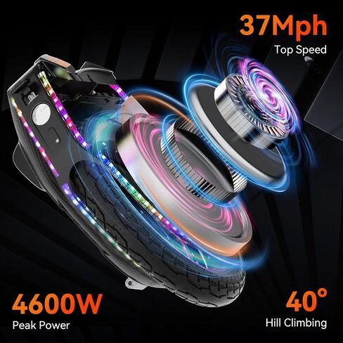 King Song 16XPro Electric Unicycle, 87-99mi Long Range & 4600W Peak Motor, UL2272 Certified Smart Electric Monowheel for Self-Balancing Unicycle for Adults Teens Commuting (Black) in Kuwait